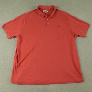Tommy Bahama Polo Shirt Mens 2XL Island Zone Modal Blend Golf Coral Short Sleeve